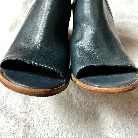 STEVE MADDEN Terraa heeled slingback blue peeptoe booties size 9.5 - Picture 4 of 9